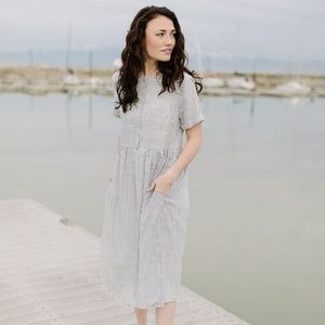 The Woodland striped dress in gray